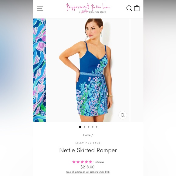 RARE Lilly Pulitzer Nettie Skirted Romper - Seacret Escape - Size 14 - Picture 9 of 9